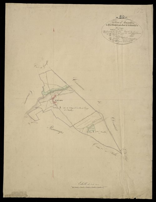 Plan du cadastre napoléonien - Surcamps : tableau d'assemblage