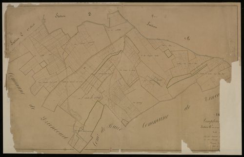 Plan du cadastre napoléonien - Templeux-la-Fosse : Rouge Aval (Au), B