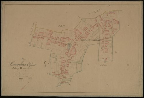 Plan du cadastre napoléonien - Templeux-le-Guerard : Chef-lieu (Le), B