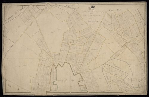 Plan du cadastre napoléonien - Thory : Chemin de Sourdon (Le) ; Vallée de Merville (La), B