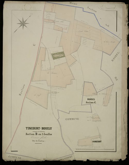 Plan du cadastre napoléonien - Tincourt-Boucly (Tincourt Boucly) : Quatorze (Les), B3