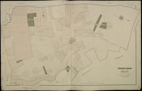 Plan du cadastre napoléonien - Tincourt-Boucly (Tincourt Boucly) : Couture du Bois Madame (La) ; Pièce de Belloy (La), C