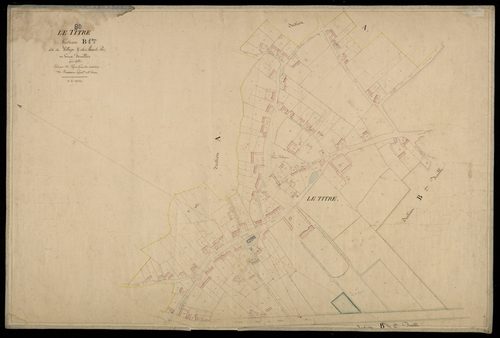 Plan du cadastre napoléonien - Titre (Le) : Village (Le) ; Bois du Roi (Le), B1