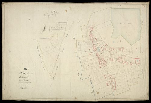 Plan du cadastre napoléonien - Tours-en-Vimeu (Tours) : Corroy, E1 (développement d'une partie de E2) et partie de E2