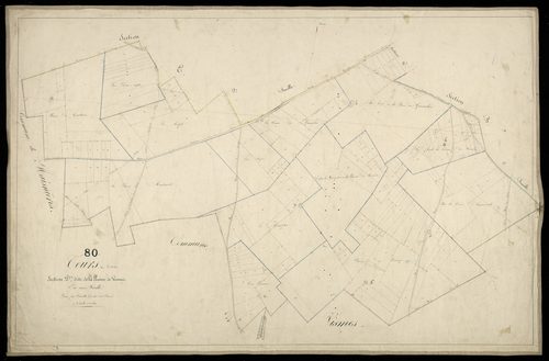 Plan du cadastre napoléonien - Tours-en-Vimeu (Tours) : Plaine de Vismes (La), D