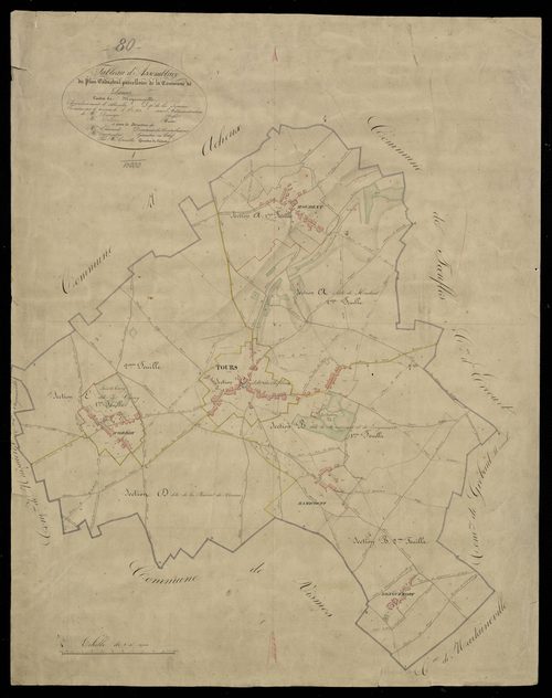 Plan du cadastre napoléonien - Tours-en-Vimeu (Tours) : tableau d'assemblage