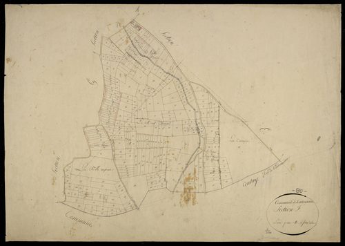 Plan du cadastre napoléonien - Toutencourt : F