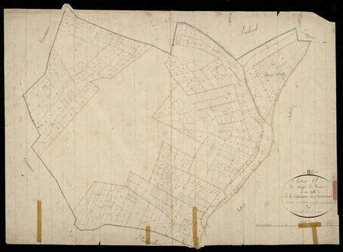 Plan du cadastre napoléonien - Toutencourt : Champs de Varennes (les), A