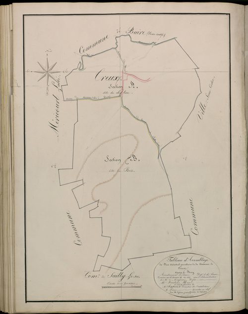 Plan du cadastre napoléonien - Atlas cantonal - Treux : tableau d'assemblage