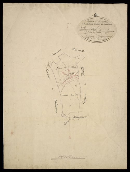 Plan du cadastre napoléonien - Tully : tableau d'assemblage