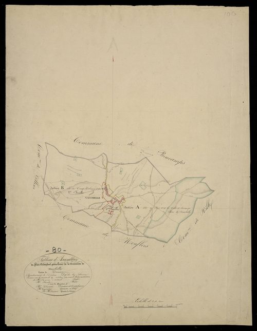 Plan du cadastre napoléonien - Vauchelles-Les-Domart (Vauchelle) : tableau d'assemblage