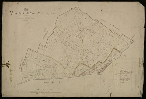 Plan du cadastre napoléonien - Vauvillers : A