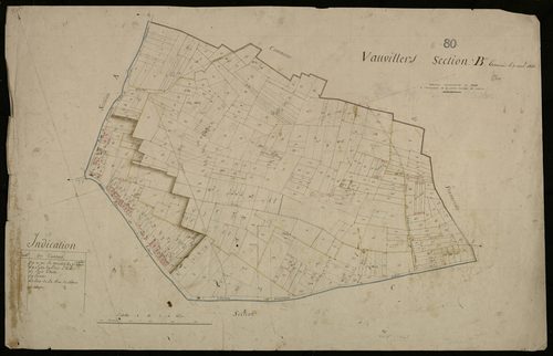 Plan du cadastre napoléonien - Vauvillers : B