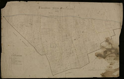 Plan du cadastre napoléonien - Vauvillers : D