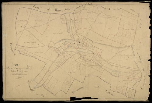 Plan du cadastre napoléonien - Vaux-Marquenneville : Vaux, B