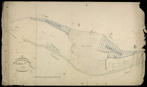 Plan du cadastre napoléonien - Vaux-sur-Somme (Vaux-sous-Corbie) : Village (Le), C