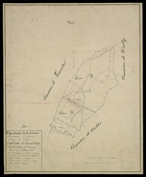 Plan du cadastre napoléonien - Velennes : tableau d'assemblage