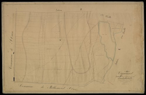 Plan du cadastre napoléonien - Vignacourt : Lalemont ; Vignes (Les), F2