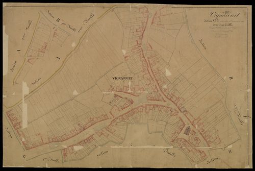 Plan du cadastre napoléonien - Vignacourt : Rue de Doux (La) ; Ville (La), G2