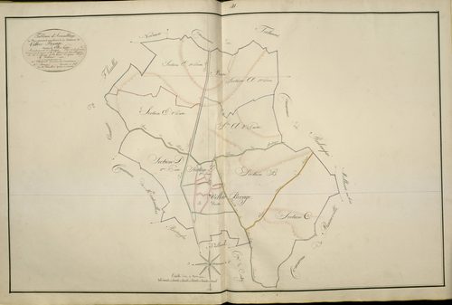 Plan du cadastre napoléonien - Atlas cantonal - Villers-Bocage (Villers Bocage) : tableau d'assemblage