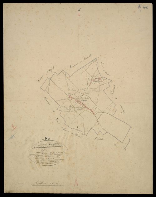 Plan du cadastre napoléonien - Villers-Campsart (Villers) : tableau d'assemblage