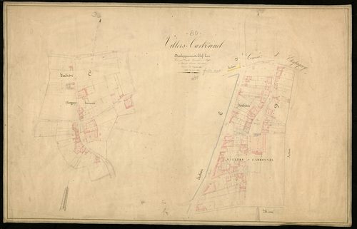 Plan du cadastre napoléonien - Villers-Carbonnel : Chef-lieu (Le), développement d'une partie de B1 et de C