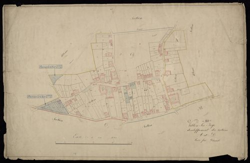 Plan du cadastre napoléonien - Villers-Les-Roye : développement des sections A et D