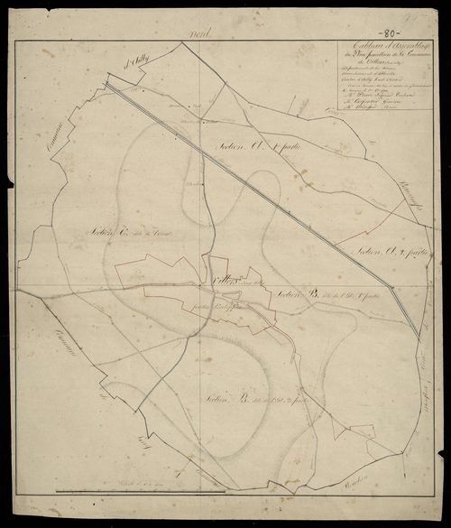 Plan du cadastre napoléonien - Villers-sous-Ailly (Villers (sous ailly)) : tableau d'assemblage