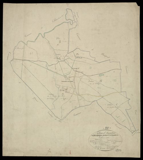 Plan du cadastre napoléonien - Villers-sur-Authie : tableau d'assemblage
