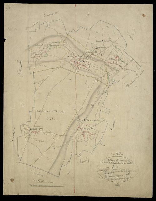 Plan du cadastre napoléonien - Vismes : tableau d'assemblage