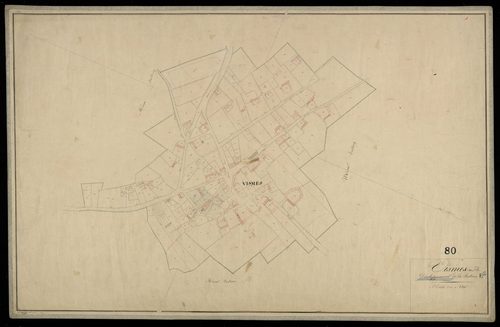Plan du cadastre napoléonien - Vismes : E développement