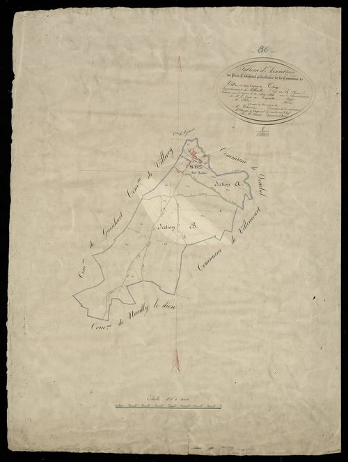 Plan du cadastre napoléonien - Vitz-sur-Authie (Vitz sur-Authie) : tableau d'assemblage