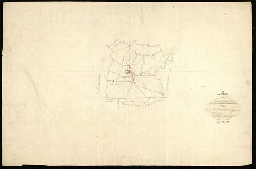 Plan du cadastre napoléonien - Vraignes-en-Vermandois (Vraignes) : tableau d'assemblage