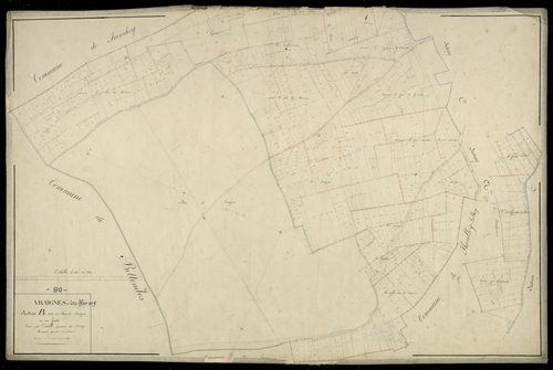 Plan du cadastre napoléonien - Vraignes-Les-Hornoy (Vraignes) : Bois de Vraignes (Le), B