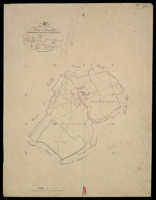 Plan du cadastre napoléonien - Vraignes-Les-Hornoy (Vraignes) : tableau d'assemblage