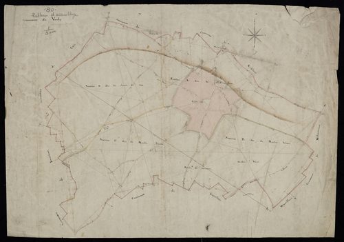 Plan du cadastre napoléonien - Vrely : tableau d'assemblage