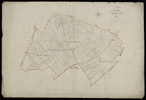 Plan du cadastre napoléonien - Vrely : Moulin Vieux (Le), B
