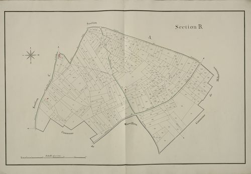 Plan du cadastre napoléonien - Vrely : B