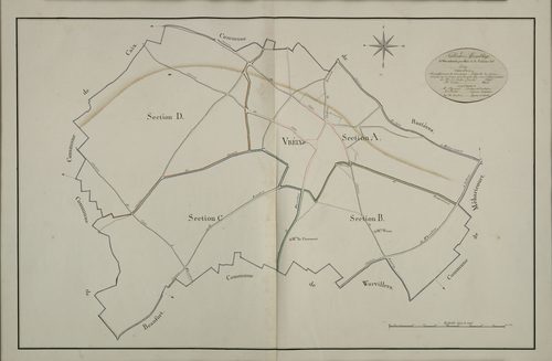 Plan du cadastre napoléonien - Vrely : tableau d'assemblage