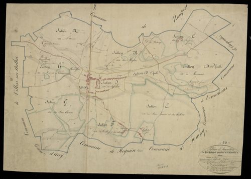 Plan du cadastre napoléonien - Vron : tableau d'assemblage