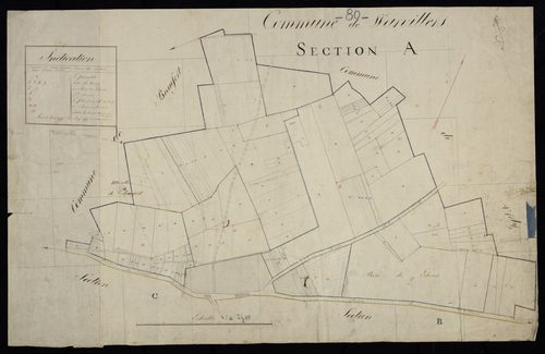 Plan du cadastre napoléonien - Warvillers : Ouest (L'), A