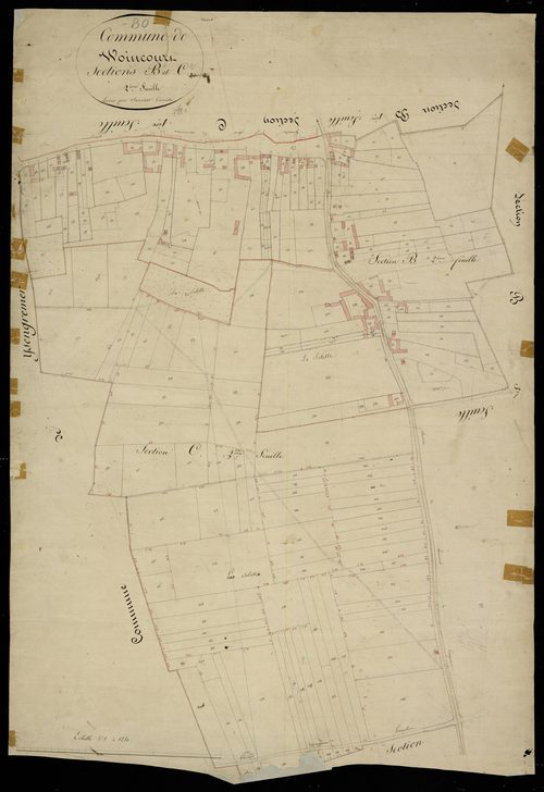 Plan du cadastre napoléonien - Woincourt : B2 et C2