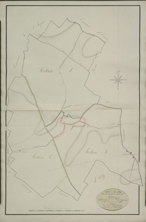 Plan du cadastre napoléonien - Yaucourt-Bussus (Yaucourt) : tableau d'assemblage