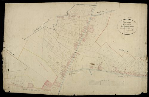 Plan du cadastre napoléonien - Yvrench : E1 et B développemnt