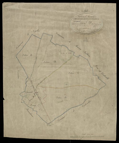 Plan du cadastre napoléonien - Yvrench (Yvrench) : tableau d'assemblage