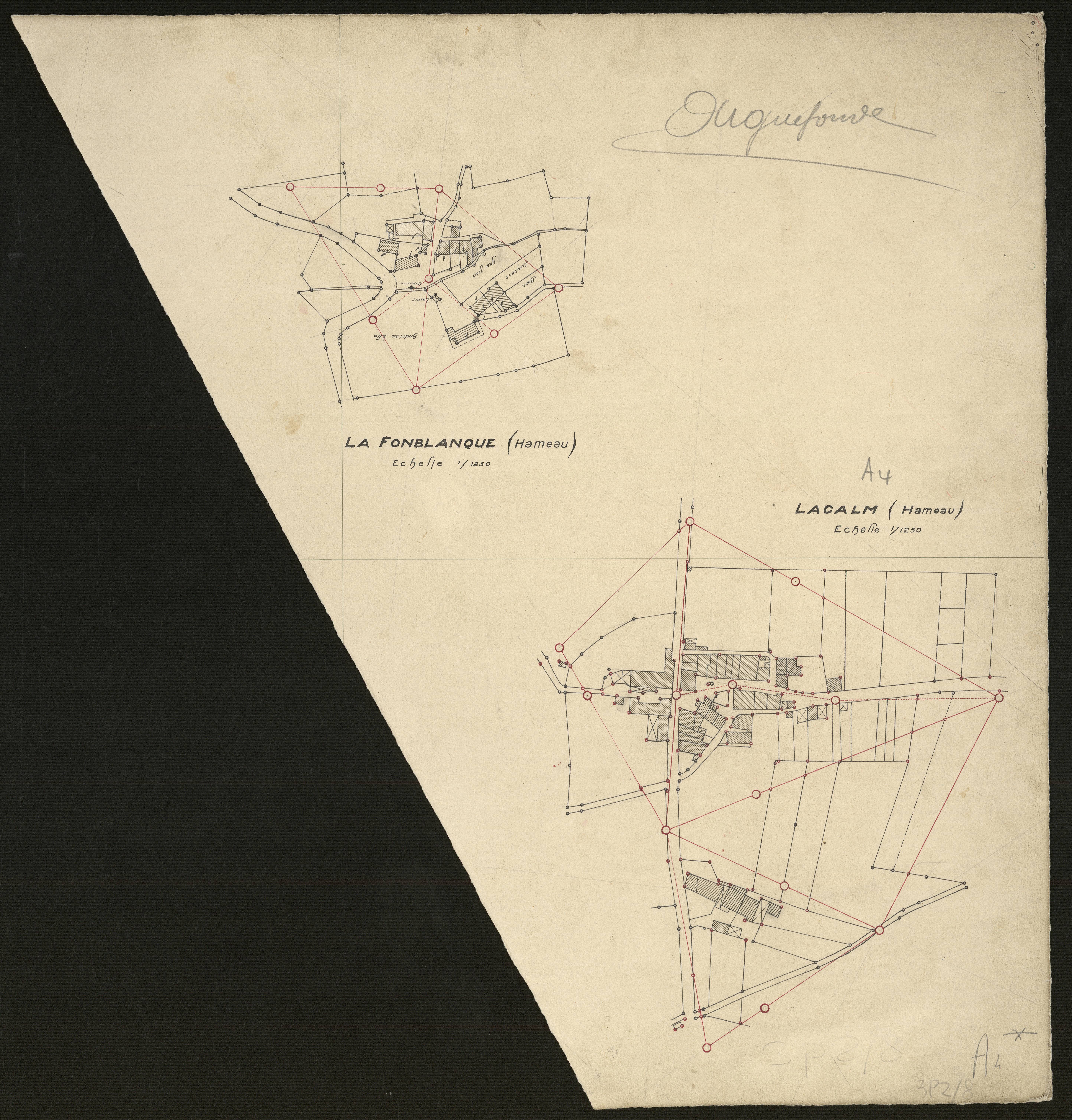 Aiguefonde - Croquis de rénovation, section A, feuille 3 : Lacalm