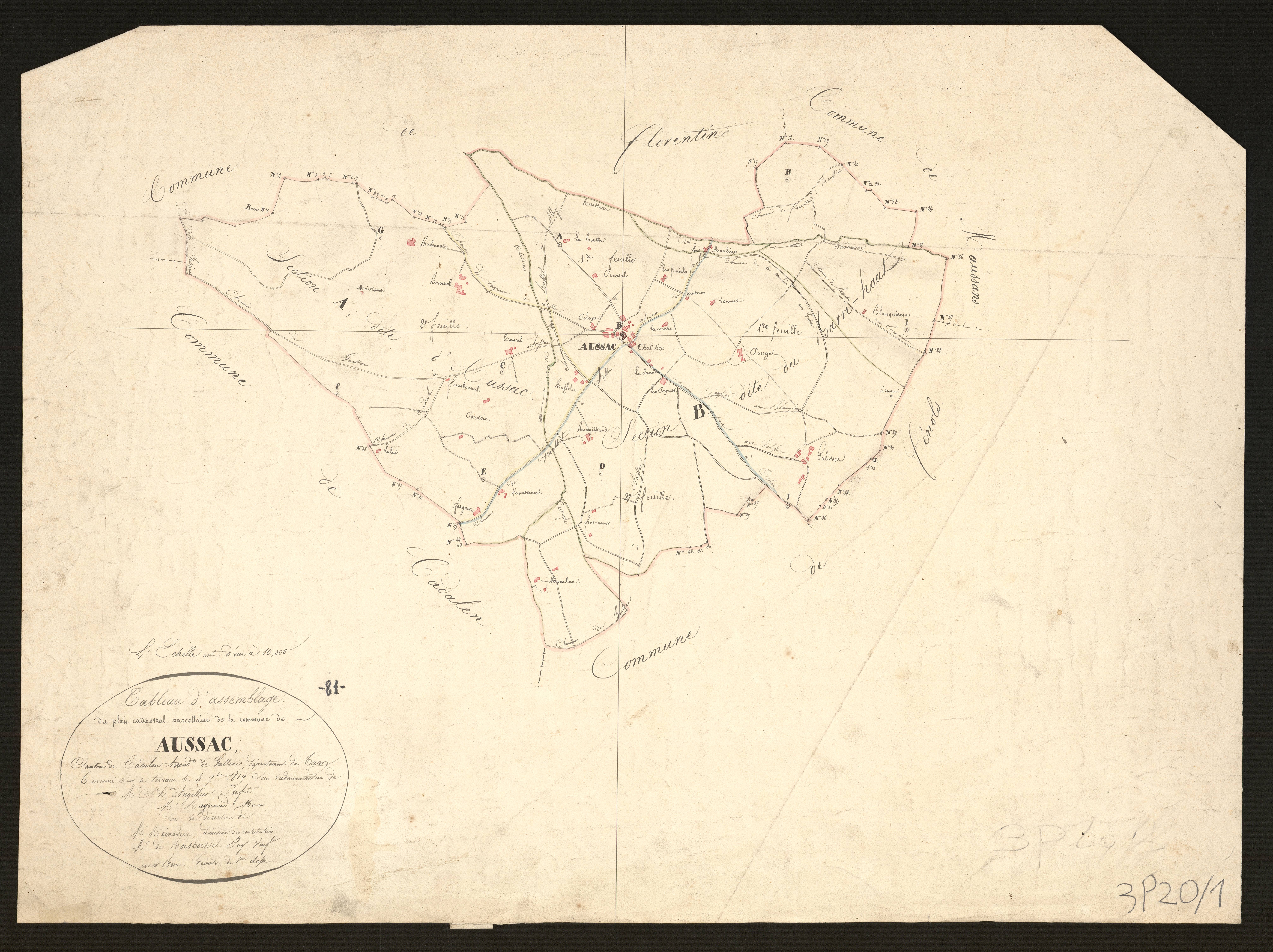Aussac - Tableau d'assemblage