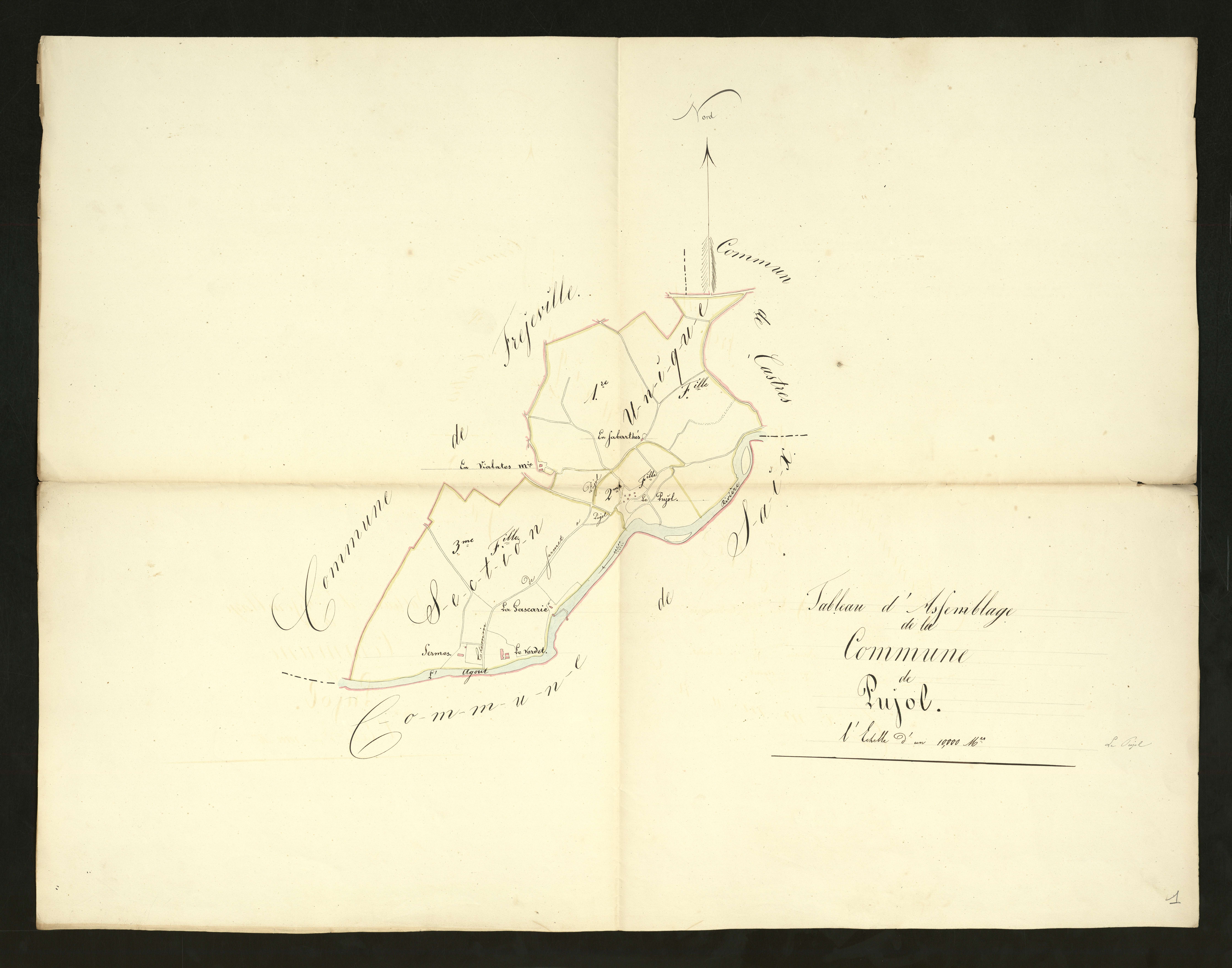 Fréjeville - Section A, feuille 3