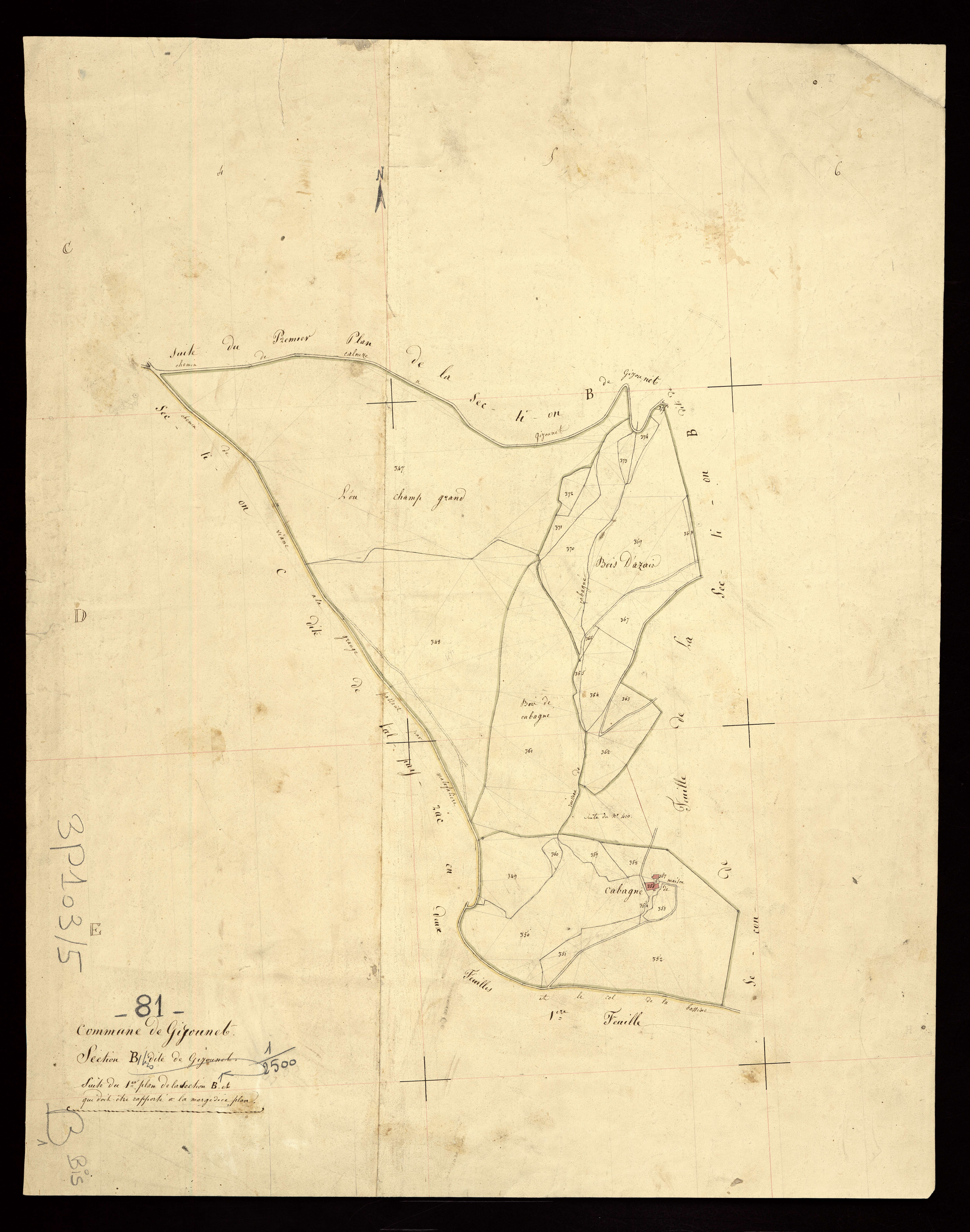 Gijounet - Section B, feuille 1