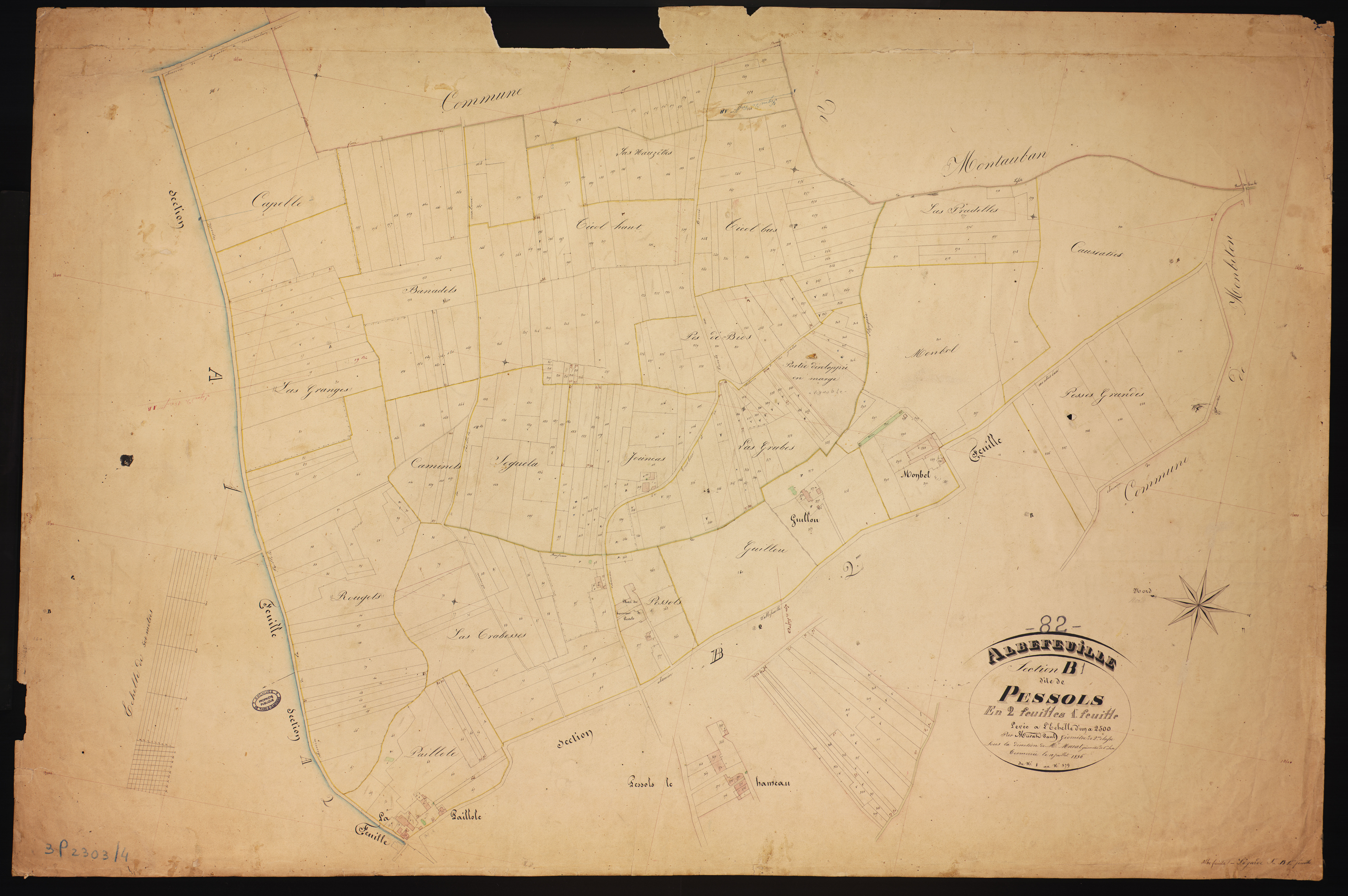 Albefeuille-Lagarde - Section B - Pessols, 1ère feuille